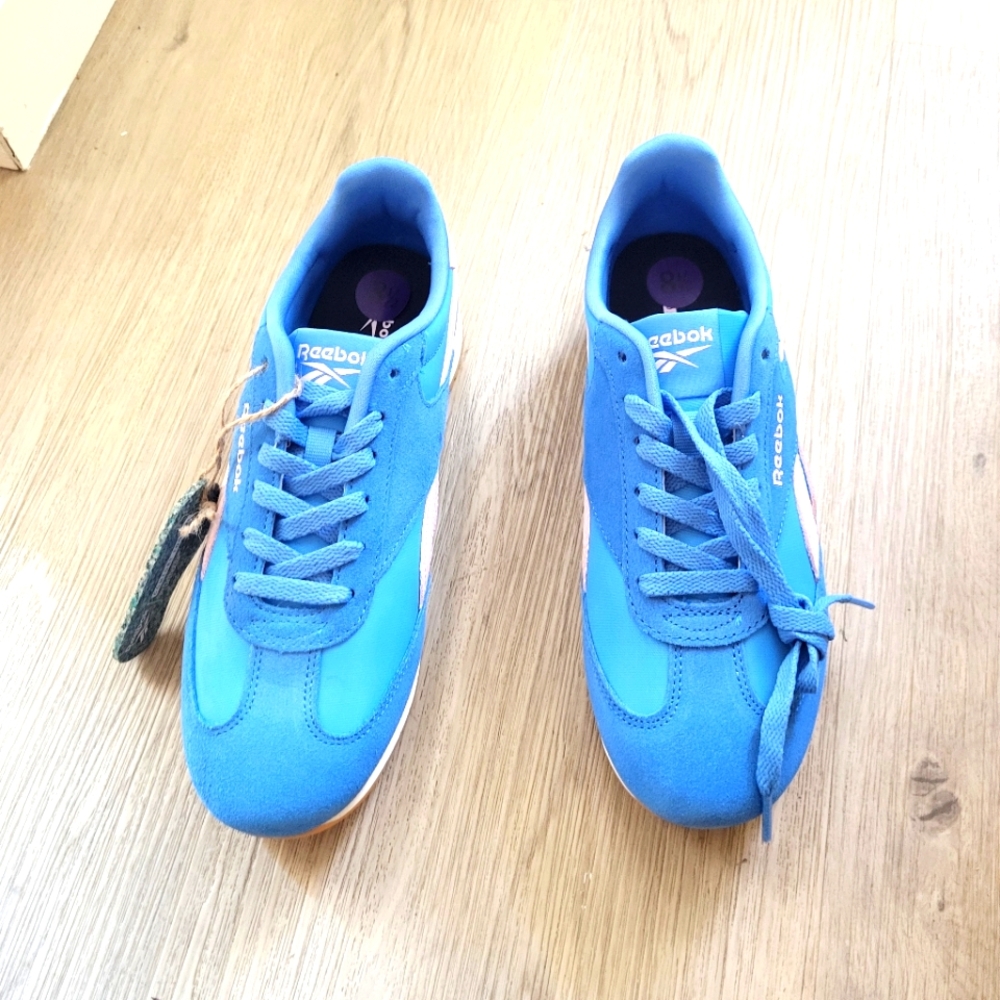 Reebok Forte Lounger Sneakers Womens 8.5 Vibrant Blue White Ortholite Retro